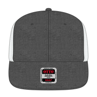 OTTO 141-1070 ’OTTO Snap’ 6 Panel Pro Style Mesh Back Trucker Snapback Cap - Blk/Wht - Blk/Wht / 6 1/2’’ - 7 5/8’’