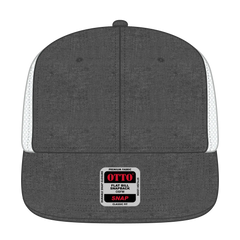 OTTO 141-1070 ’OTTO Snap’ 6 Panel Pro Style Mesh Back Trucker Snapback Cap - Blk/Wht - Blk/Wht / 6 1/2’’ - 7 5/8’’