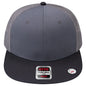 OTTO 141-1070 ’OTTO Snap’ 6 Panel Pro Style Mesh Back Trucker Snapback Cap - Blk/Ch Gry/Ch Gry - Blk/Ch Gry/Ch Gry / 6