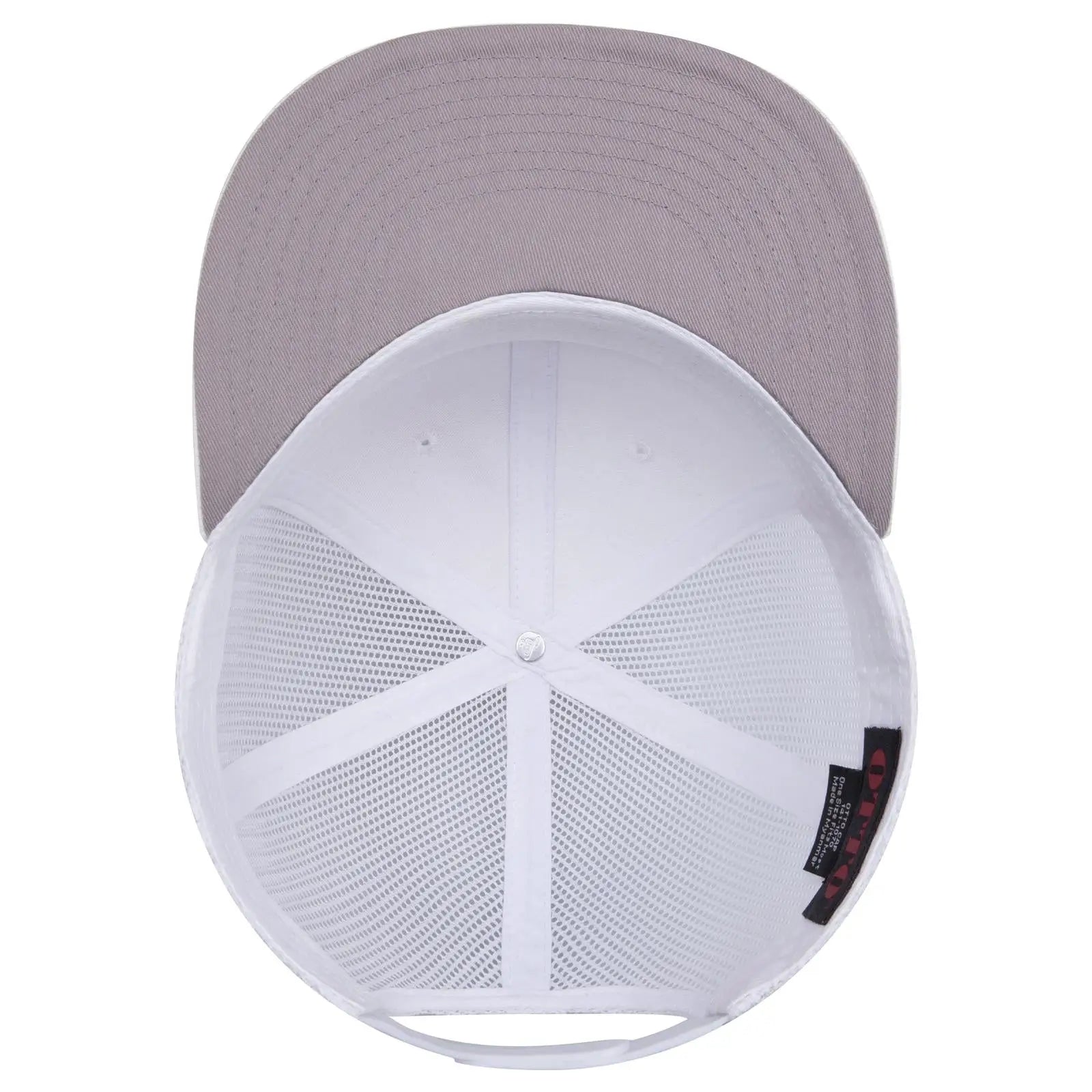 OTTO 141-1070 ’OTTO Snap’ 6 Panel Pro Style Mesh Back Trucker Snapback Cap - White - White / 6 1/2’’ - 7 5/8’’