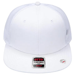 OTTO 141-1070 ’OTTO Snap’ 6 Panel Pro Style Mesh Back Trucker Snapback Cap - White - White / 6 1/2’’ - 7 5/8’’