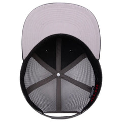 OTTO 141-1070 ’OTTO Snap’ 6 Panel Pro Style Mesh Back Trucker Snapback Cap - Blk/Blk/Ch Gry - Blk/Blk/Ch Gry / 6 1/2’’