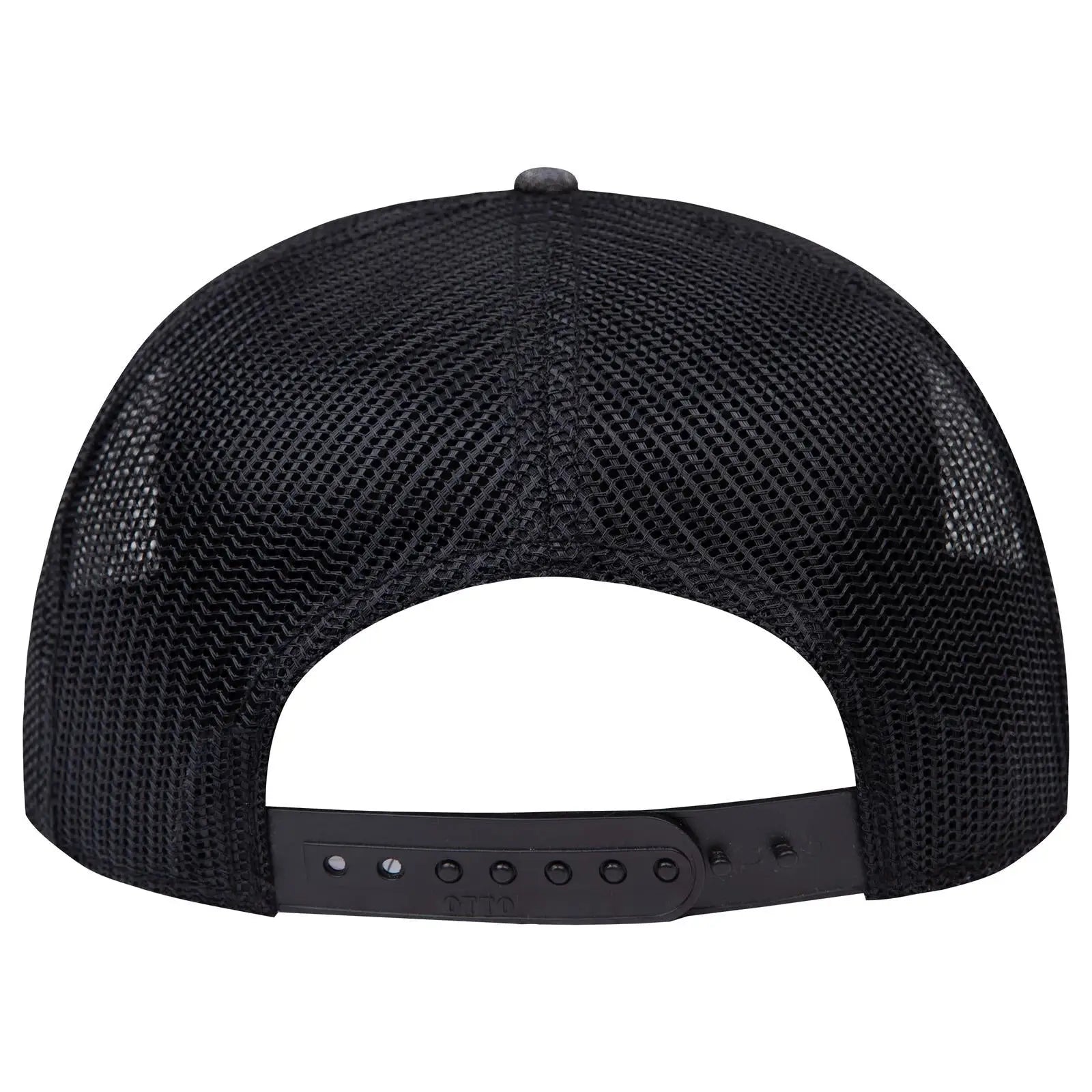 OTTO 141-1070 ’OTTO Snap’ 6 Panel Pro Style Mesh Back Trucker Snapback Cap - Black - Black / 6 1/2’’ - 7 5/8’’