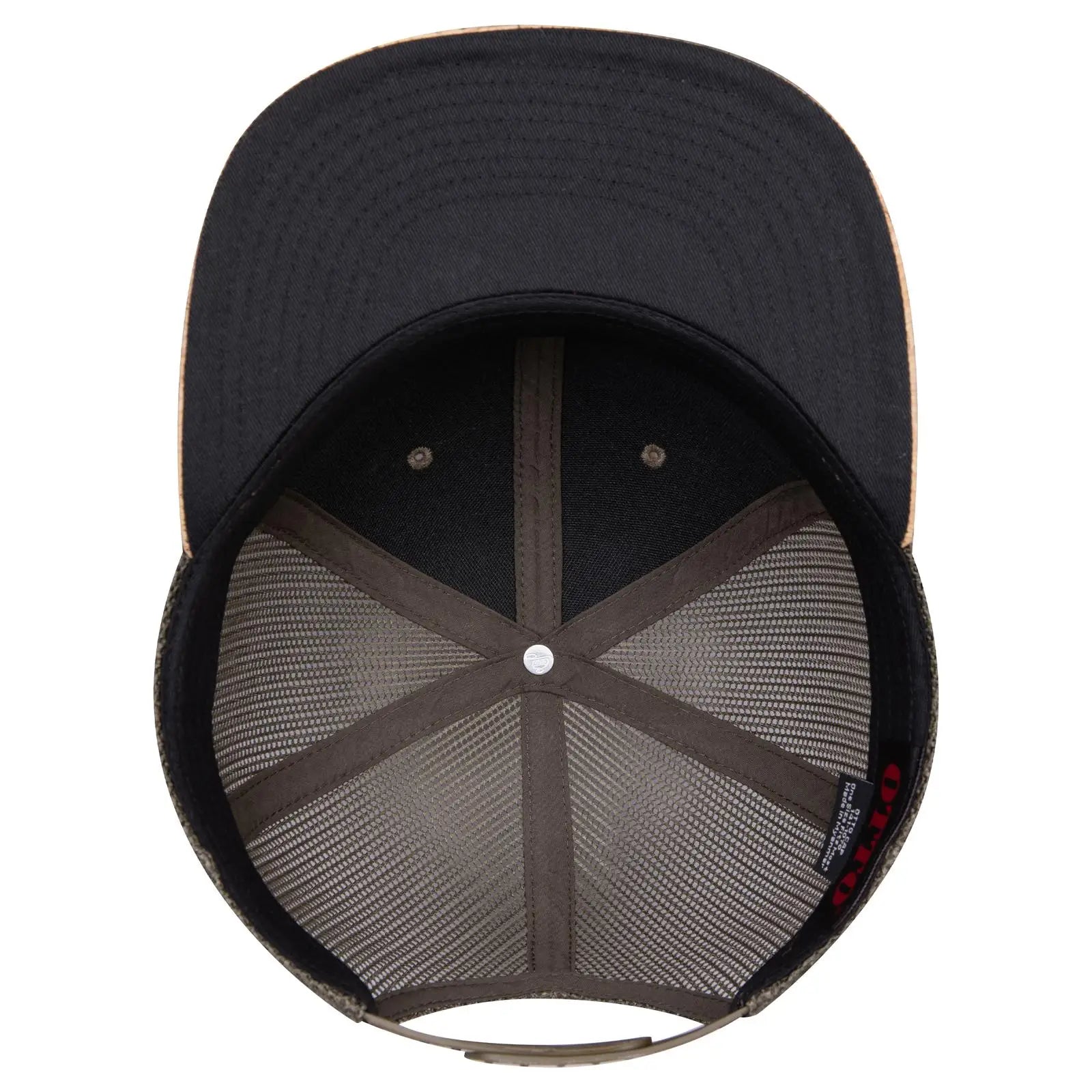 OTTO 141-1070 ’OTTO Snap’ 6 Panel Pro Style Mesh Back Trucker Snapback Cap - Cork/Ml Grn - Cork/Ml Grn / 6 1/2’’ - 7