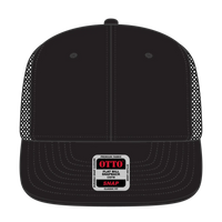 OTTO 141-1070 ’OTTO Snap’ 6 Panel Pro Style Mesh Back Trucker Snapback Cap - Black - Black / 6 1/2’’ - 7 5/8’’