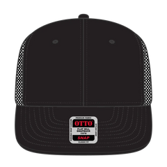 OTTO 141-1070 ’OTTO Snap’ 6 Panel Pro Style Mesh Back Trucker Snapback Cap - Black - Black / 6 1/2’’ - 7 5/8’’