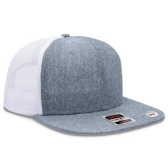 OTTO 141-1070 ’OTTO Snap’ 6 Panel Pro Style Mesh Back Trucker Snapback Cap - Nvy/Wht - Nvy/Wht / 6 1/2’’ - 7 5/8’’