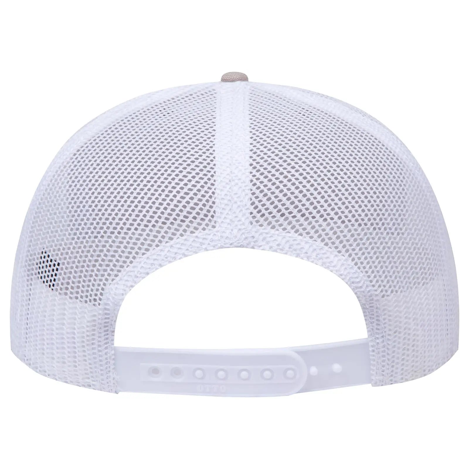 OTTO 141-1070 ’OTTO Snap’ 6 Panel Pro Style Mesh Back Trucker Snapback Cap - Khk/Wht - Khk/Wht / 6 1/2’’ - 7 5/8’’