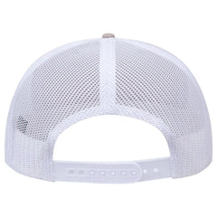 OTTO 141-1070 ’OTTO Snap’ 6 Panel Pro Style Mesh Back Trucker Snapback Cap - Khk/Wht - Khk/Wht / 6 1/2’’ - 7 5/8’’