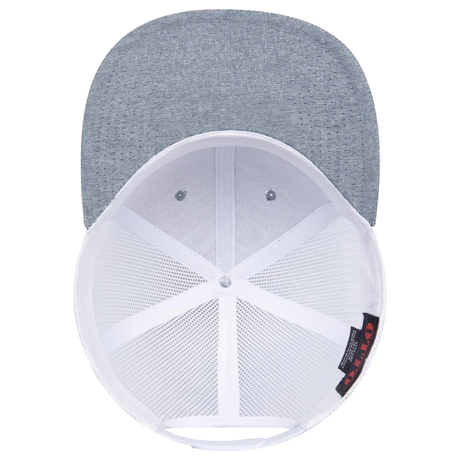OTTO 141-1070 ’OTTO Snap’ 6 Panel Pro Style Mesh Back Trucker Snapback Cap - Nvy/Wht - Nvy/Wht / 6 1/2’’ - 7 5/8’’