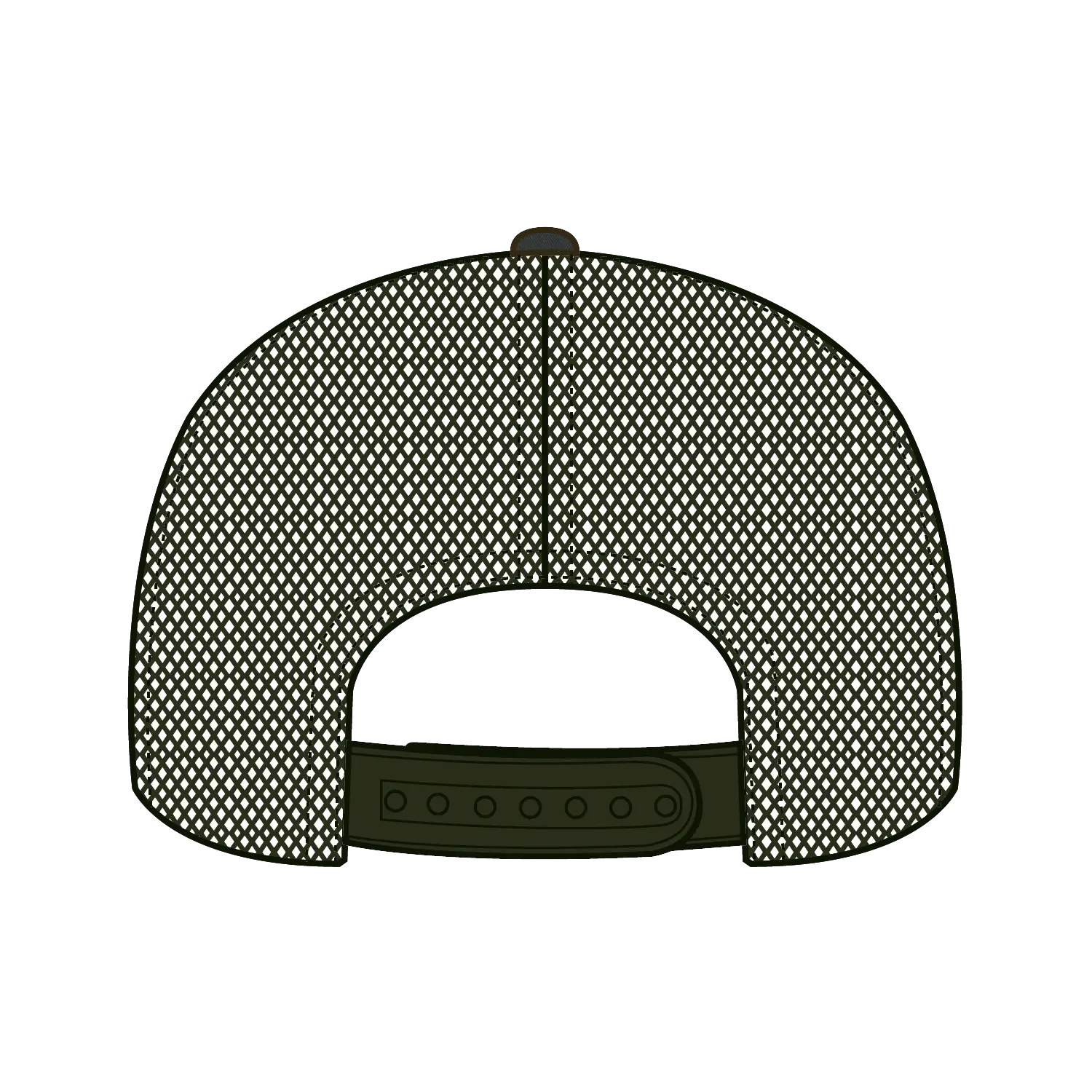 OTTO 141-1070 ’OTTO Snap’ 6 Panel Pro Style Mesh Back Trucker Snapback Cap - Dk.Grn/Brn/Dk.Ol.Grn