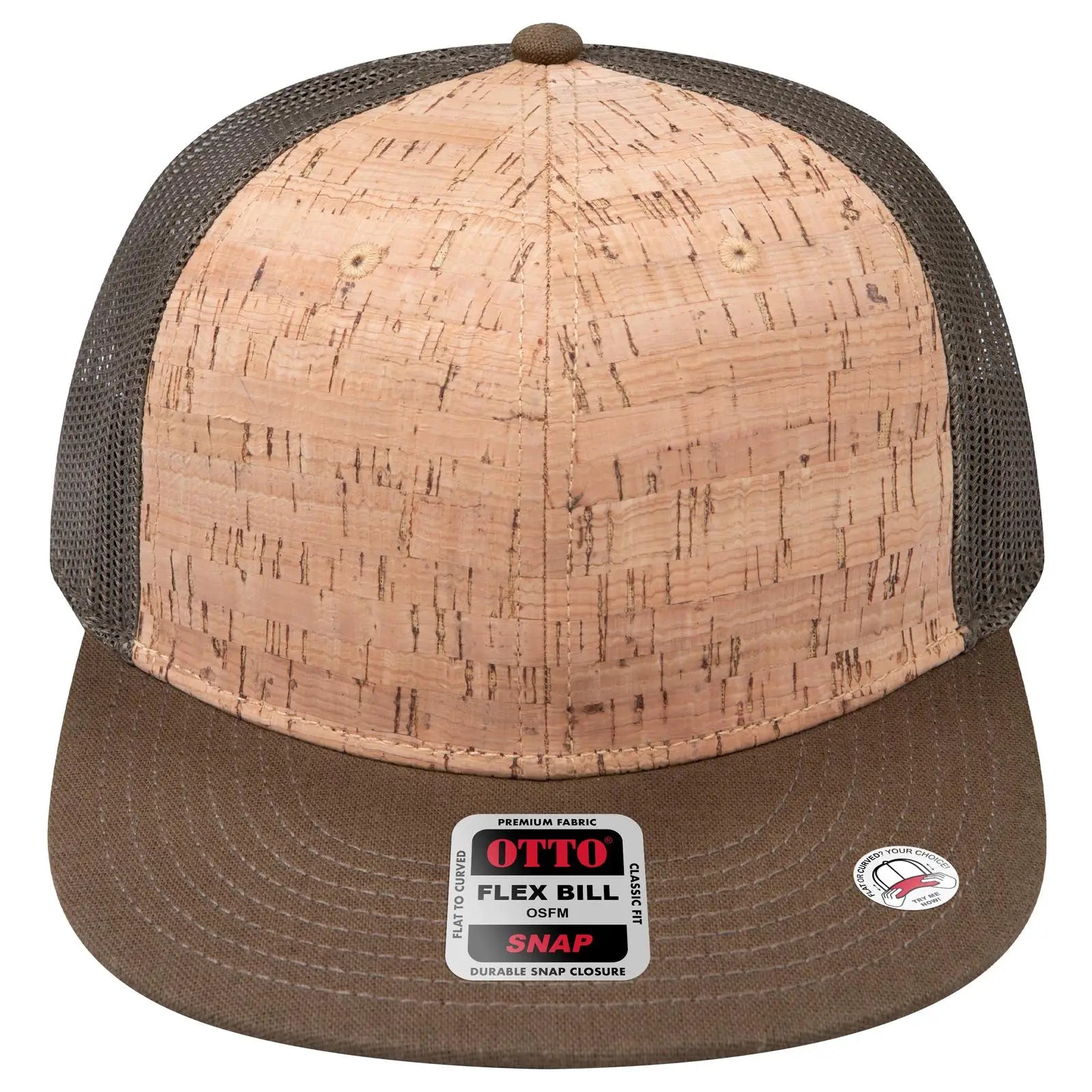 OTTO 141-1070 ’OTTO Snap’ 6 Panel Pro Style Mesh Back Trucker Snapback Cap - Ml Grn/Crk/Ml Grn - Ml Grn/Crk/Ml Grn / 6