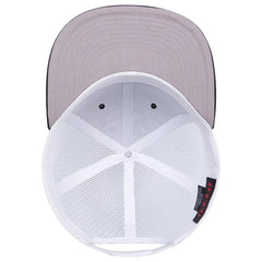OTTO 141-1070 ’OTTO Snap’ 6 Panel Pro Style Mesh Back Trucker Snapback Cap - Blk/Blk/Wht - Blk/Blk/Wht / 6 1/2’’ - 7