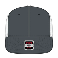 OTTO 141-1070 ’OTTO Snap’ 6 Panel Pro Style Mesh Back Trucker Snapback Cap - Ch.Gry/Ch.Gry/Wht - Ch.Gry/Ch.Gry/Wht / 6