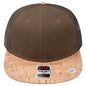 OTTO 141-1070 ’OTTO Snap’ 6 Panel Pro Style Mesh Back Trucker Snapback Cap - Cork/Ml Grn - Cork/Ml Grn / 6 1/2’’ - 7