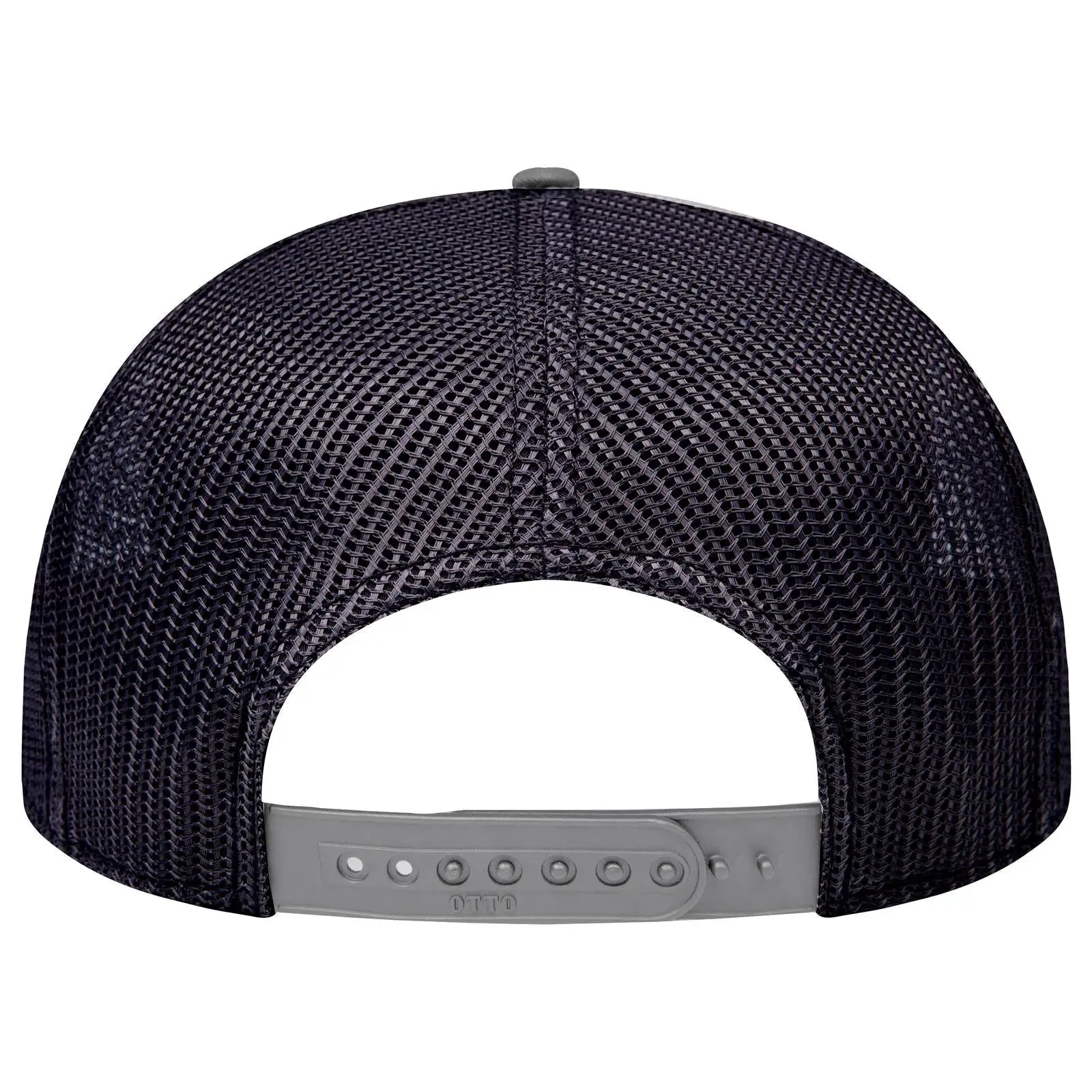 OTTO 141-1070 ’OTTO Snap’ 6 Panel Pro Style Mesh Back Trucker Snapback Cap - Gry/Blk/Blk - Gry/Blk/Blk / 6 1/2’’ - 7