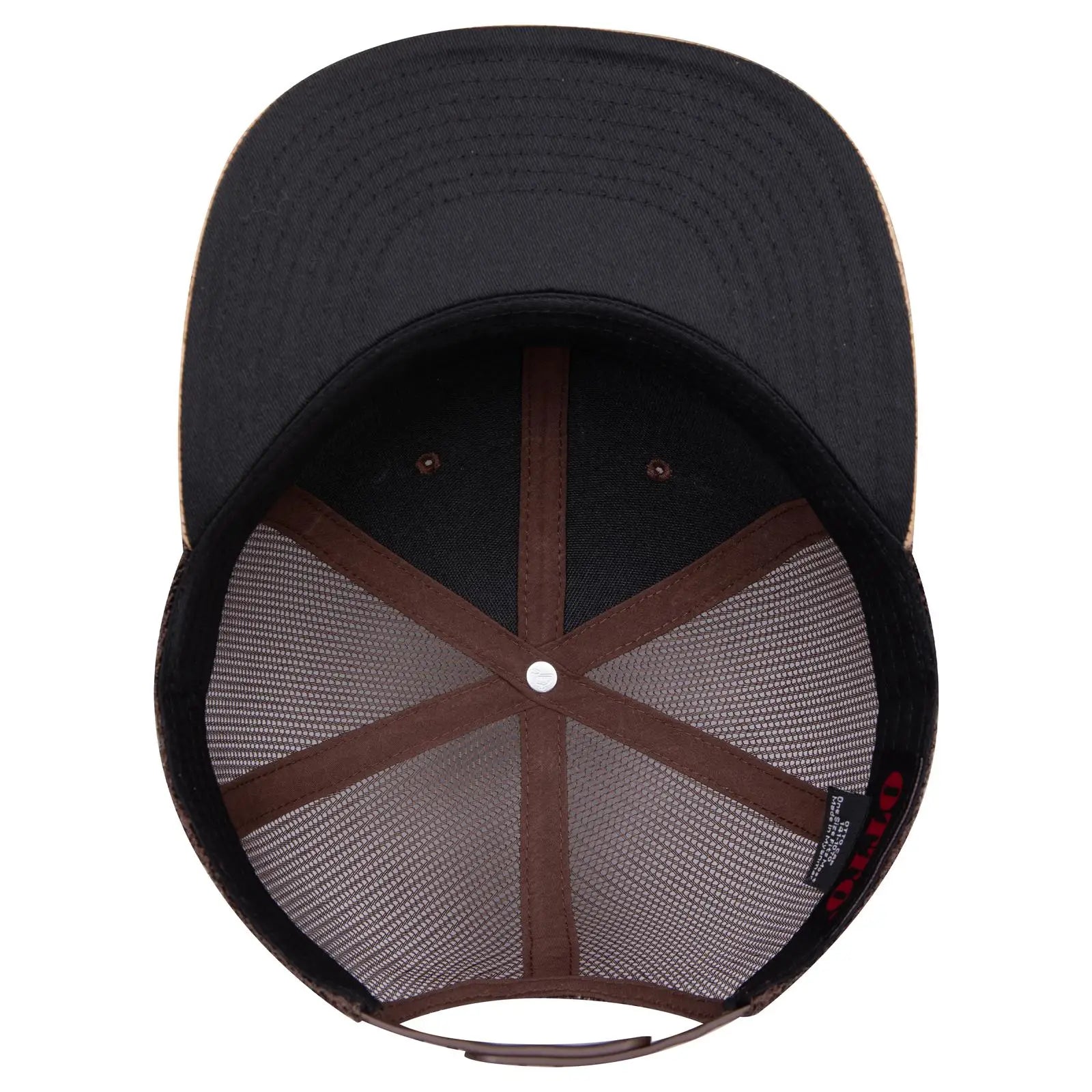 OTTO 141-1070 ’OTTO Snap’ 6 Panel Pro Style Mesh Back Trucker Snapback Cap - Cork/Brn - Cork/Brn / 6 1/2’’ - 7 5/8’’