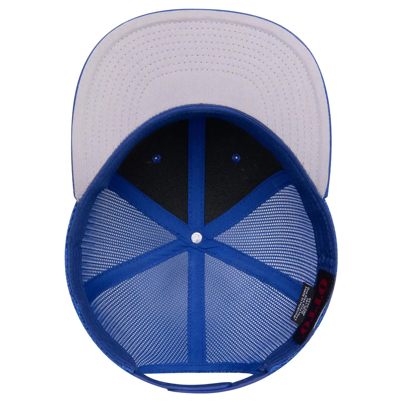 OTTO 141-1070 ’OTTO Snap’ 6 Panel Pro Style Mesh Back Trucker Snapback Cap - Royal - Royal / 6 1/2’’ - 7 5/8’’