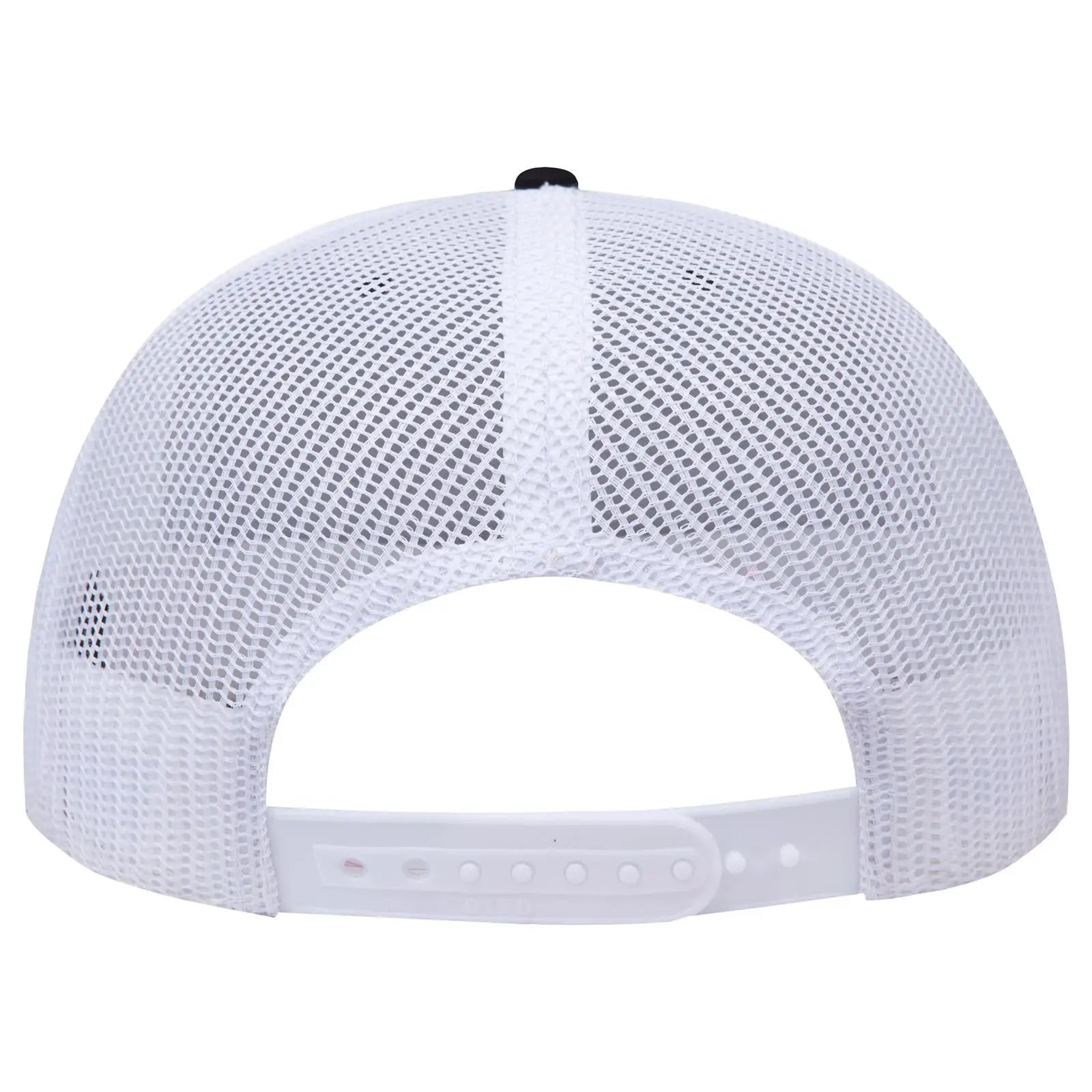 OTTO 141-1070 ’OTTO Snap’ 6 Panel Pro Style Mesh Back Trucker Snapback Cap - Blk/Blk/Wht - Blk/Blk/Wht / 6 1/2’’ - 7