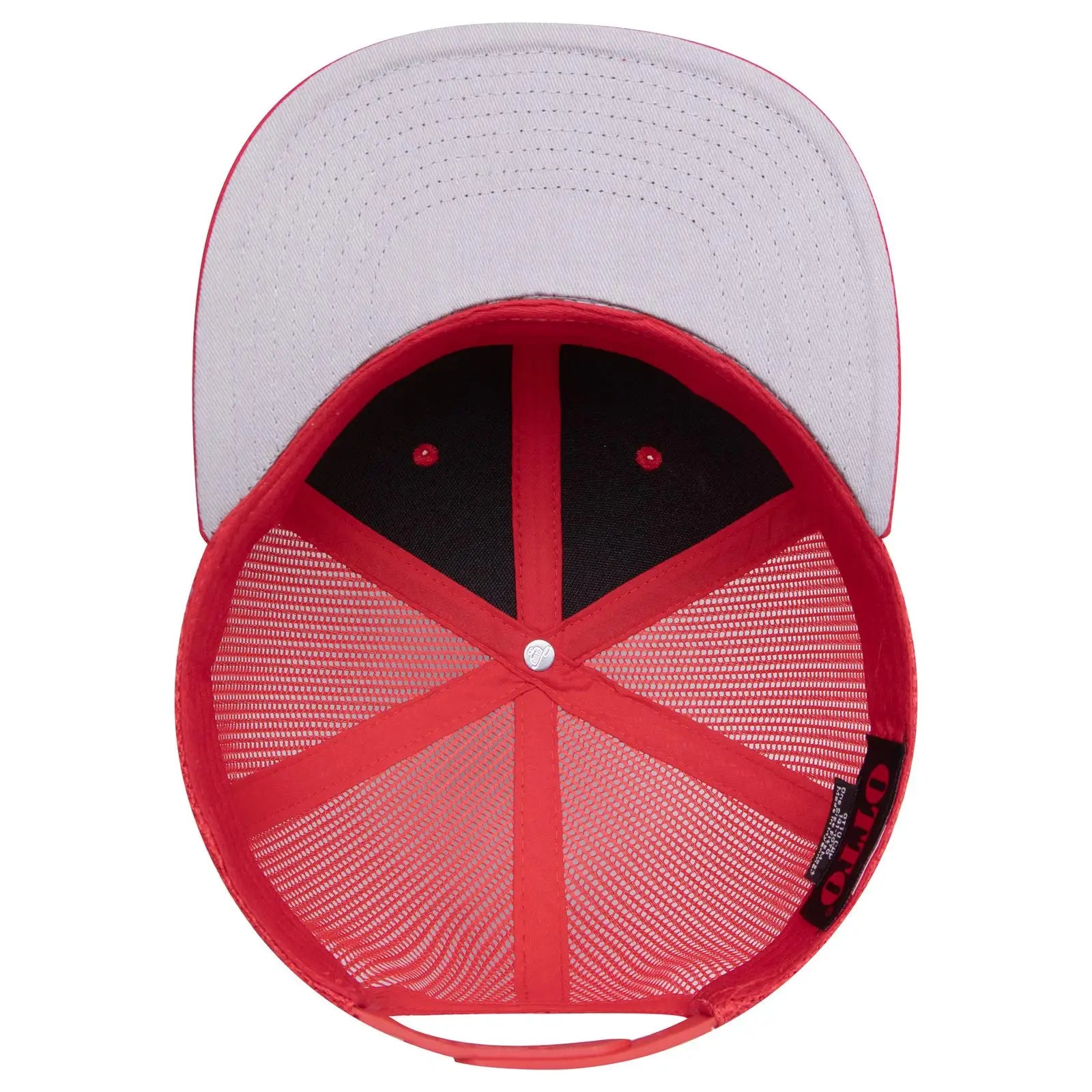 OTTO 141-1070 ’OTTO Snap’ 6 Panel Pro Style Mesh Back Trucker Snapback Cap - Red - Red / 6 1/2’’ - 7 5/8’’