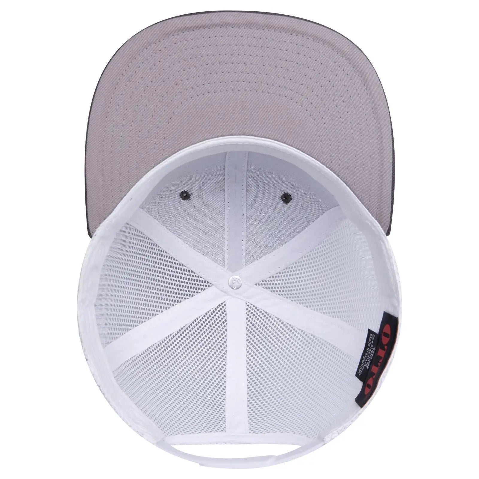OTTO 141-1070 ’OTTO Snap’ 6 Panel Pro Style Mesh Back Trucker Snapback Cap - Ch.Gry/Ch.Gry/Wht - Ch.Gry/Ch.Gry/Wht / 6