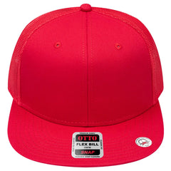 OTTO 141-1070 ’OTTO Snap’ 6 Panel Pro Style Mesh Back Trucker Snapback Cap - Red - Red / 6 1/2’’ - 7 5/8’’