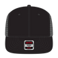 OTTO 141-1070 ’OTTO Snap’ 6 Panel Pro Style Mesh Back Trucker Snapback Cap - Black - Black / 6 1/2’’ - 7 5/8’’