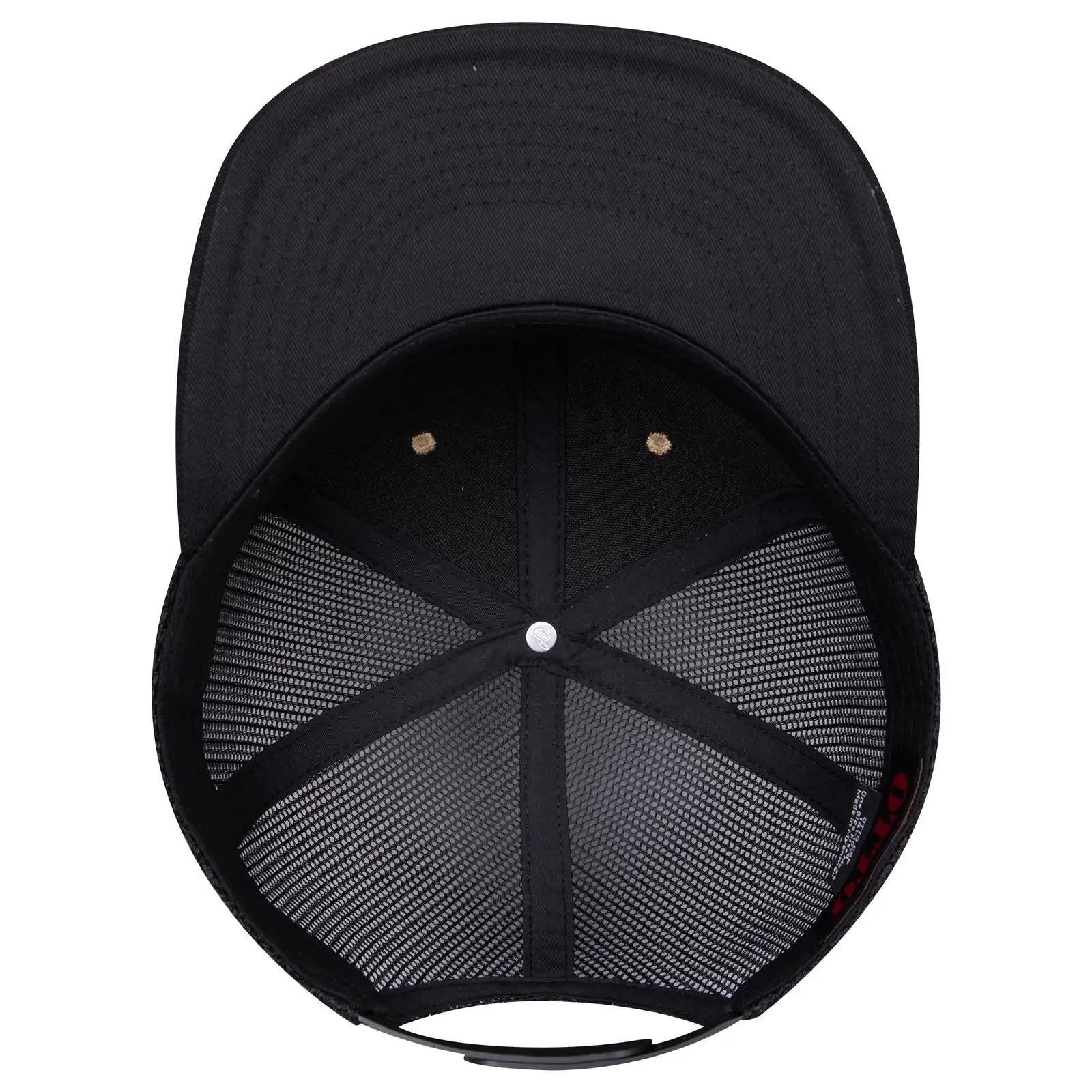 OTTO 141-1070 ’OTTO Snap’ 6 Panel Pro Style Mesh Back Trucker Snapback Cap - Blk/Cork/Blk - Blk/Cork/Blk / 6 1/2’’ - 7