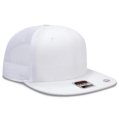OTTO 141-1070 ’OTTO Snap’ 6 Panel Pro Style Mesh Back Trucker Snapback Cap - White - White / 6 1/2’’ - 7 5/8’’