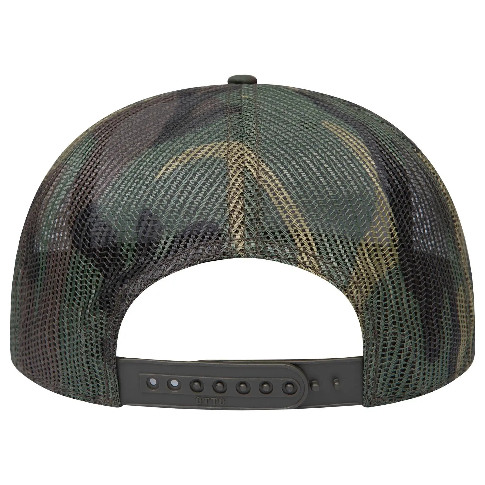 OTTO 141-1070 ’OTTO Snap’ 6 Panel Pro Style Mesh Back Trucker Snapback Cap - Dk.Grn/Brn - Dk.Grn/Brn / 6 1/2’’ - 7 5/8’’