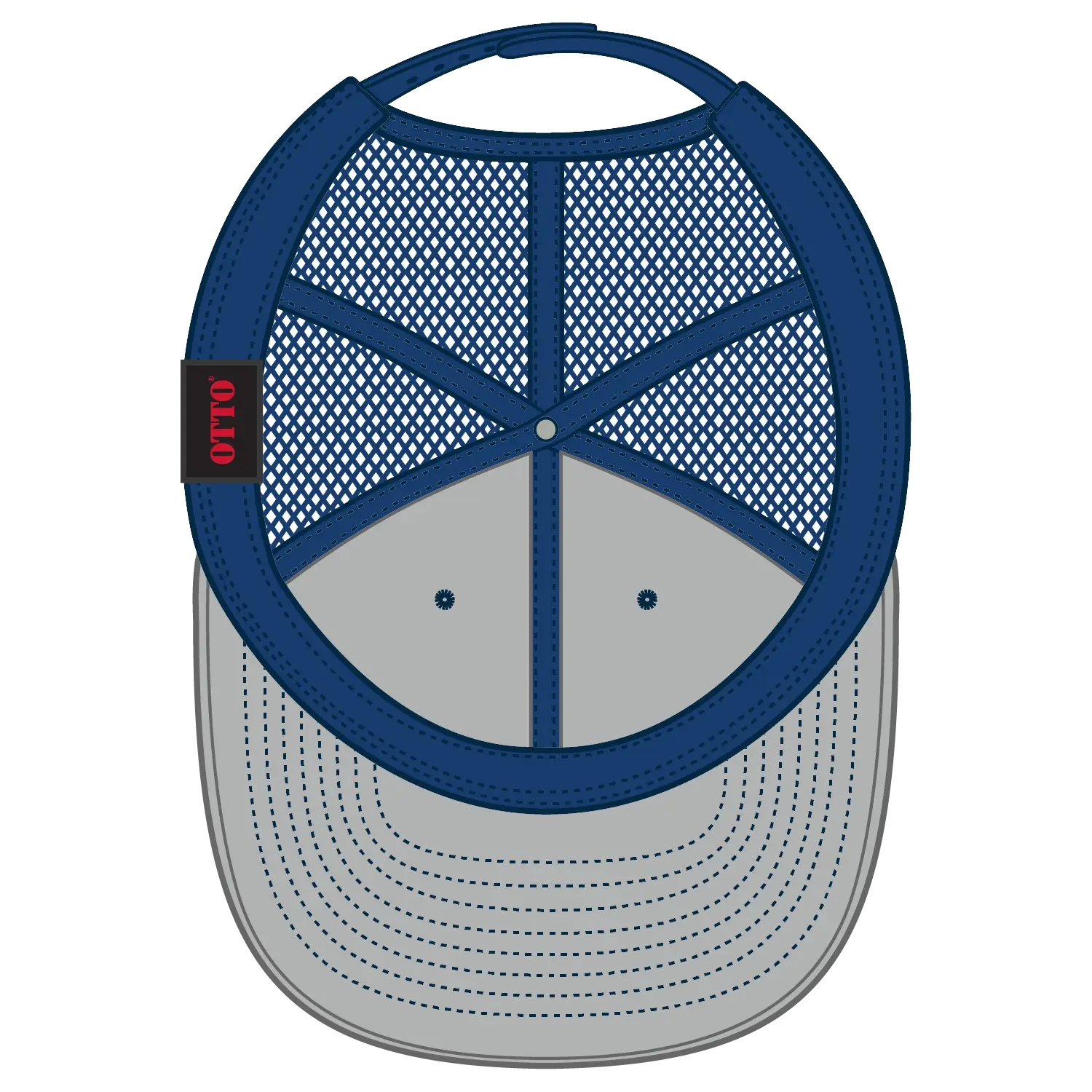 OTTO 141-1070 ’OTTO Snap’ 6 Panel Pro Style Mesh Back Trucker Snapback Cap - Royal - Royal / 6 1/2’’ - 7 5/8’’