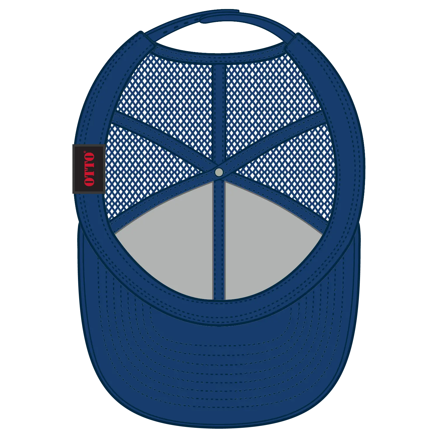 OTTO 141-1070 ’OTTO Snap’ 6 Panel Pro Style Mesh Back Trucker Snapback Cap - Ryl/Crk/Ryl - Ryl/Crk/Ryl / 6 1/2’’ - 7