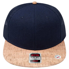 OTTO 141-1070 ’OTTO Snap’ 6 Panel Pro Style Mesh Back Trucker Snapback Cap - Cork/Nvy - Cork/Nvy / 6 1/2’’ - 7 5/8’’