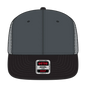 OTTO 141-1070 ’OTTO Snap’ 6 Panel Pro Style Mesh Back Trucker Snapback Cap - Blk/Ch.Gry/Ch.Gry - Blk/Ch.Gry/Ch.Gry / 6