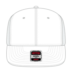 OTTO 141-1070 ’OTTO Snap’ 6 Panel Pro Style Mesh Back Trucker Snapback Cap - White - White / 6 1/2’’ - 7 5/8’’