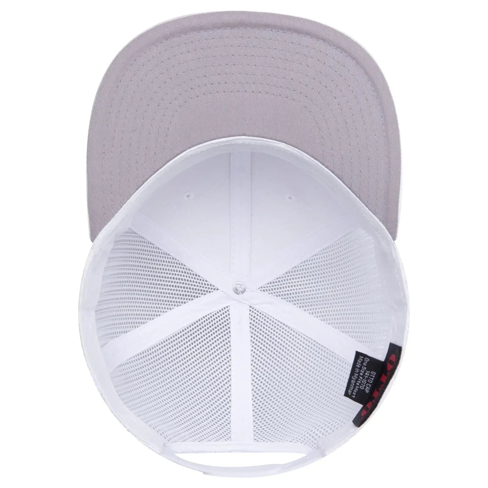 OTTO 141-1070 ’OTTO Snap’ 6 Panel Pro Style Mesh Back Trucker Snapback Cap - White - White / 6 1/2’’ - 7 5/8’’