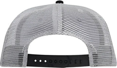 OTTO 141-1070 Superior Cotton Twill Round Flat Visor 6 Panel Pro Style Mesh Back Trucker Snapback Hat - Black Gray Gray