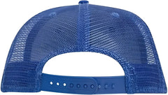 OTTO 141-1070 Superior Cotton Twill Round Flat Visor 6 Panel Pro Style Mesh Back Trucker Snapback Hat - Royal - Royal