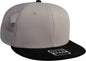 OTTO 141-1070 Superior Cotton Twill Round Flat Visor 6 Panel Pro Style Mesh Back Trucker Snapback Hat - Black Gray Gray