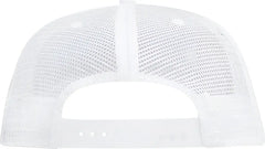 OTTO 141-1070 Superior Cotton Twill Round Flat Visor 6 Panel Pro Style Mesh Back Trucker Snapback Hat - White - White
