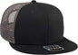 OTTO 141-1070 Superior Cotton Twill Round Flat Visor 6 Panel Pro Style Mesh Back Trucker Snapback Hat - Black Black