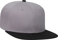 OTTO 145-1044 Superior Cotton Twill Round Flat Visor Youth 6 Panel Snapback Hat - Black Gray Gray - Black Gray / Youth