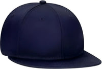 OTTO 145-1044 Superior Cotton Twill Round Flat Visor Youth 6 Panel Snapback Hat - Navy - Navy / Youth