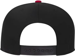 OTTO 145-1044 Superior Cotton Twill Round Flat Visor Youth 6 Panel Snapback Hat - Red Black Black - Red Black / Youth