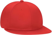 OTTO 145-1044 Superior Cotton Twill Round Flat Visor Youth 6 Panel Snapback Hat - Red - Red / Youth