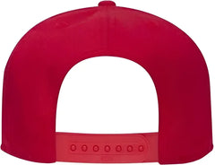 OTTO 145-1044 Superior Cotton Twill Round Flat Visor Youth 6 Panel Snapback Hat - Red - Red / Youth