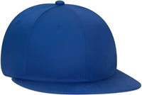 OTTO 145-1044 Superior Cotton Twill Round Flat Visor Youth 6 Panel Snapback Hat - Royal - Royal / Youth
