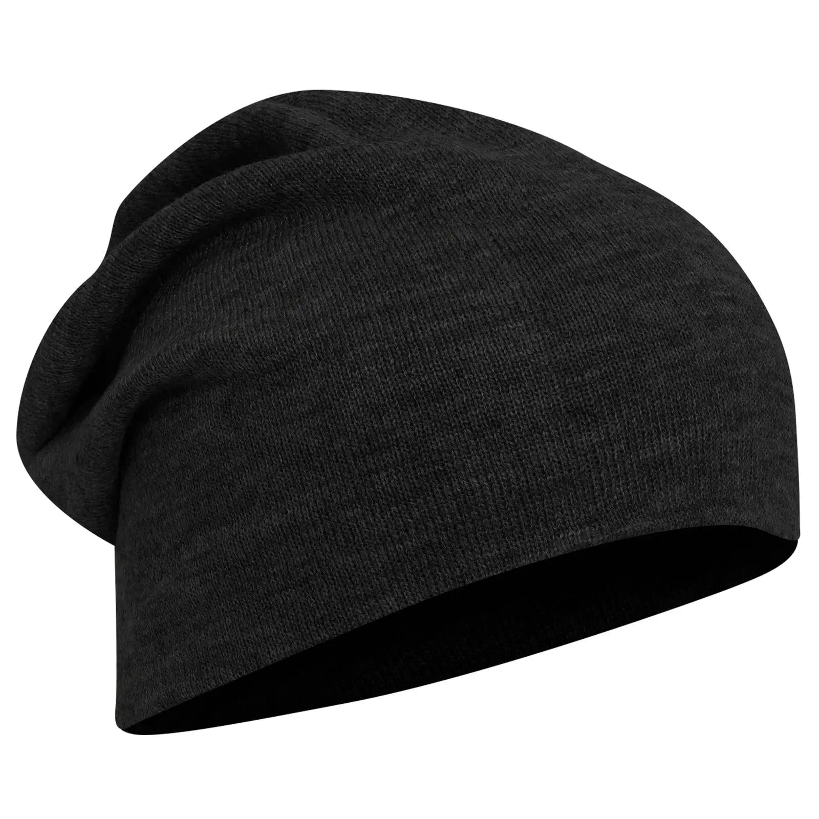 OTTO 146-1069 11 3/4’’ Comfort Slouch Beanie - Black - Black / 7 3/8’’ - 7 5/8’’