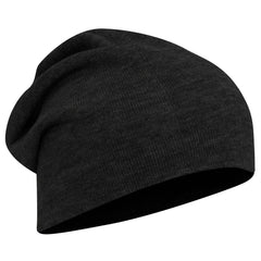 OTTO 146-1069 11 3/4’’ Comfort Slouch Beanie - Black - Black / 7 3/8’’ - 7 5/8’’