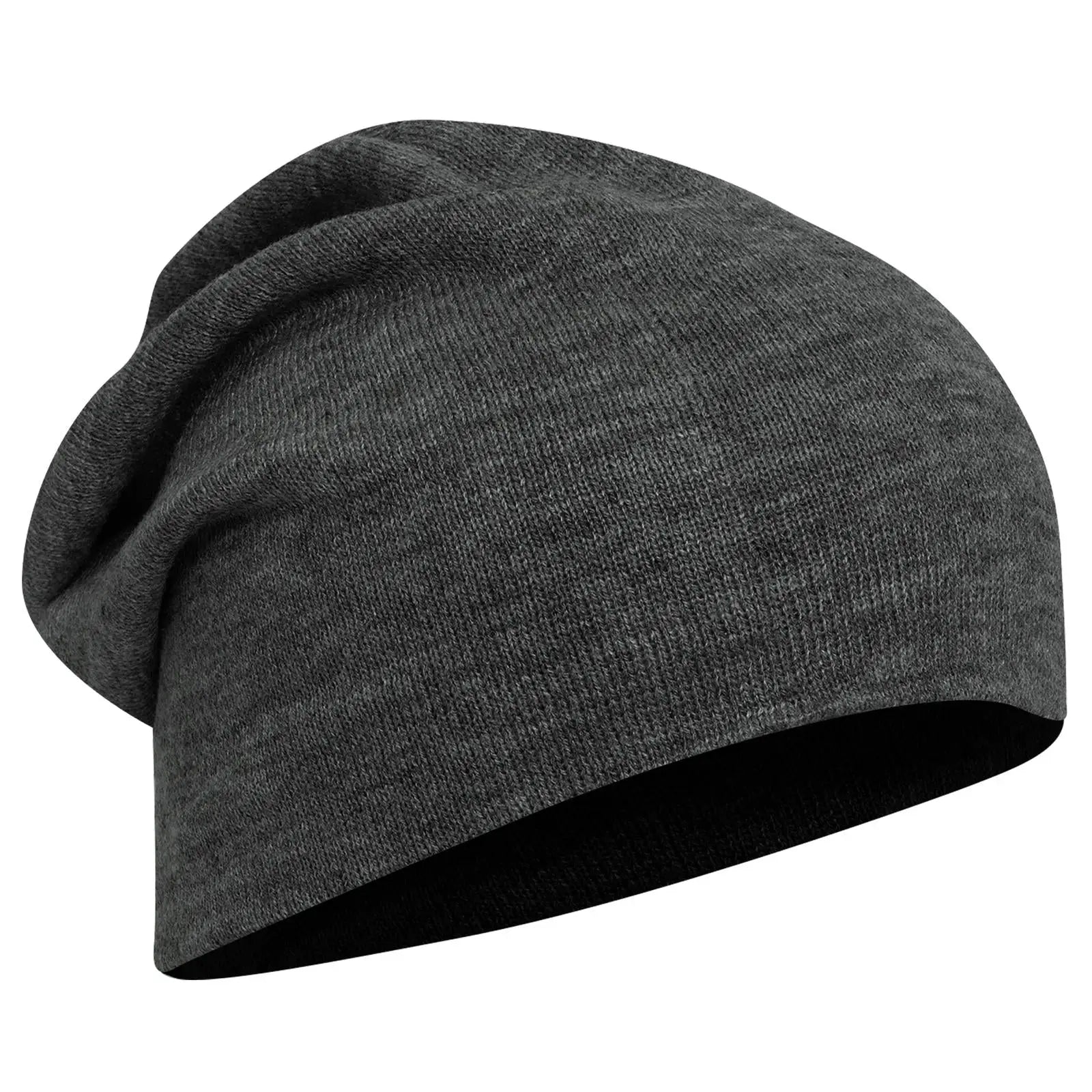 OTTO 146-1069 11 3/4’’ Comfort Slouch Beanie - Heath. Black - Heath. Black / 7 3/8’’ - 7 5/8’’